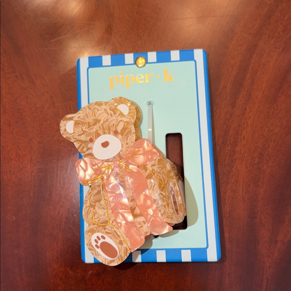 Piper K Pink Bear Hair Clip for Kids
